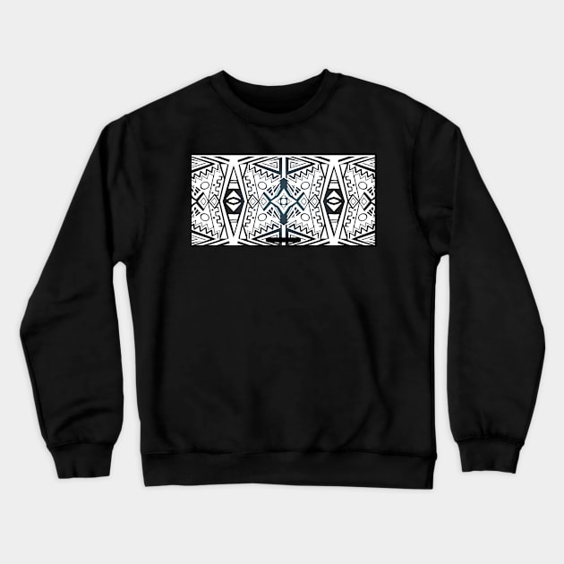 African Pattern Black And White Crewneck Sweatshirt by Bestseller